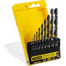 Набор сверл по металлу быстрорежущая сталь P6M5 класс В Professional HSS-R STAYER 10 шт (1-10 мм) 29602-H10_z01  