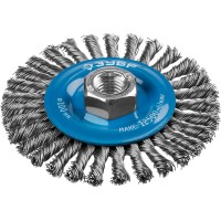 Щетка дисковая для УШМ 100 мм, жгутированная стальная проволока 0.5 мм ЗУБР Профессионал 35192-100_z02