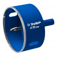 Коронка алмазная АГК, d 55 мм, центр. сверло, трехгранный хвост, Р60 ЗУБР Профессионал 29850-55