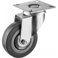 Колесо поворотное d 75 мм, г/п 50 кг, резина/полипропилен ЗУБР 30956-75-S