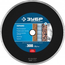 Диск алмазный сплошной Керамо-25 d 300 мм, 25.4 мм, 7 мм ЗУБР Профессионал 36655-300