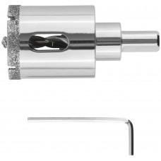 Коронка кольцевая по керамограниту, камню и кафелю алмазная с центровочным сверлом 35х70 мм (16216)