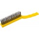 Корщетка стальная, пластиковая ручка, 225 мм, 4-х рядная (38431)