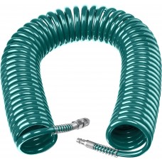Воздушный спиральный шланг с фитингами рапид, 20 м, 8 х 12 мм, 15 бар KRAFTOOL 06590-20