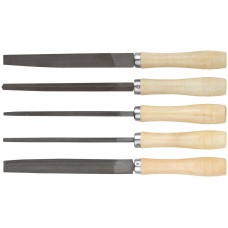 Напильники, набор 5 шт., деревянная ручка 150 мм (42510)