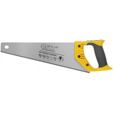 Ножовка по дереву, мелкий каленый зуб 13 ТPI, 3D заточка, пласт.прорезиненная ручка, Профи 350 мм (40473)