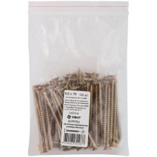 Шурупы желтопассированные, универсальные 5 х 70 100 шт Фасовка (21570-0)