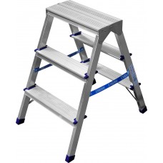 Алюминиевая двухсторонняя стремянка 3 ступени СИБИН 38825-03