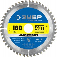 Диск пильный по дереву Чисторез 180 x 30 мм, 48Т ЗУБР Профессионал 36905-180-30-48_z01