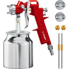 Краскопульт пневматический MS 200N-3, 1.2, 1.5, 1.8 мм, с нижним бачком ЗУБР 06457