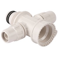 Коллектор крестовой сборный ШиреФит внутренняя резьба - штуцер с гайкой - штуцер с гайкой - штуцер с гайкой 20 - 16 - 20 мм ЗУБР 51518-20-16-20