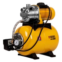 Насосная станция PS1000Х, 1000 Вт, 3500 л/ч, ресивер 24 л, подъем 44 м, нержавейка Denzel (97211)