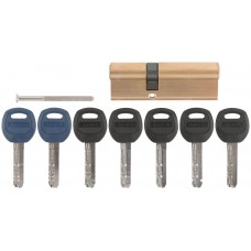 Цилиндровый механизм с перекодировкой ключей ( Аллюр ) 90 мм, ключ-ключ, золото (67258)