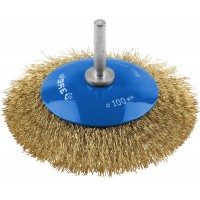 Щетка коническая для дрели 100 мм, витая латунированная, стальная 0.3 мм ЗУБР Профессионал 35233-100_z02