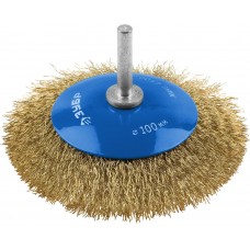 Щетка коническая для дрели 100 мм, витая латунированная, стальная 0.3 мм ЗУБР Профессионал 35233-100_z02