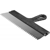 Шпатель фасадный нержавеющий 350 мм зуб 6?6 мм пластиковая ручка ЗУБР 10078-35-06