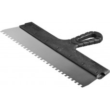 Шпатель фасадный нержавеющий 350 мм зуб 6?6 мм пластиковая ручка ЗУБР 10078-35-06