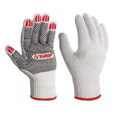 Перчатки х/б ОПТИМА, M (8), с ПВХ покрытием (точка), 10 класс ЗУБР 11440-M