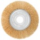 Корщетка-колесо, посадочный диаметр 22,2 мм, стальная латунированная волнистая проволока 125 мм, блистер (39076)