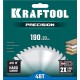 Пильный диск по дереву Precision, 190 х 30 мм, 48Т KRAFTOOL 36952-190-30