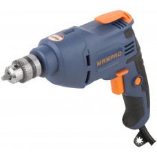 Дрель электрическая 450 Вт; 0-2700 об/мин; ключевой патрон 0,8-10 мм; 1,2 кг; резиновые вставки MAX-PRO 85051