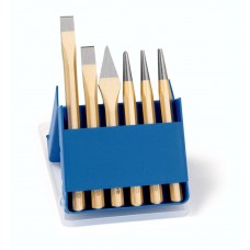 Набор инструментов по металлу, 6 пр., Зубила плоские 125 / 150 мм, Крейцмейсель 125 мм, Кернер O 4 мм, Пробойники O 3 / 4 мм, пластиковый кейс (RE-4210010)