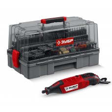 Набор мини-насадок с гравером 245 предметов, 160 Вт ЗУБР ЗГ-160-H245