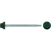 Шурупы кровельные со сверлом 4,8 х 70 зеленый 100шт , RAL 6002 Фасовка (23556-0)