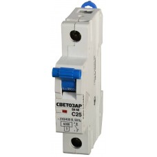 Автоматический выключатель ВА-60, 1P, 25А, C, 6кА СВЕТОЗАР SV-49061-25-C