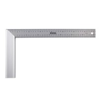 Угольник стальной 400 мм, нержавеющая сталь, градуировка, алюминиевое основание Denzel (32398)