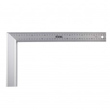 Угольник стальной 400 мм, нержавеющая сталь, градуировка, алюминиевое основание Denzel (32398)