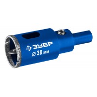 Коронка алмазная АГК, d 30 мм, центр. сверло, трехгранный хвост, Р60 ЗУБР Профессионал 29850-30