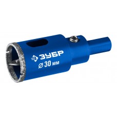 Коронка алмазная АГК, d 30 мм, центр. сверло, трехгранный хвост, Р60 ЗУБР Профессионал 29850-30