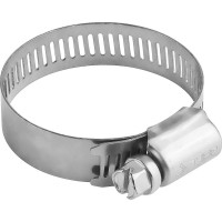 Нержавеющий хомут НХ-12П, 19 - 44 мм, просечная лента 12.7 мм, 4 шт ЗУБР Профессионал 37815-019-44-4