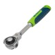 Ключ-трещотка 1/4, 72 зуба, поворотная голова, с быстрым сбросом Сибртех         