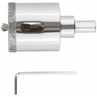 Коронка кольцевая по керамограниту, камню и кафелю алмазная с центровочным сверлом 40х70 мм (16218)