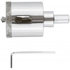 Коронка кольцевая по керамограниту, камню и кафелю алмазная с центровочным сверлом 40х70 мм (16218)