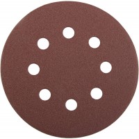 Круг шлифовальный из абразивной бумаги на велкро основе 125 мм, 8 отв., P120, 5 шт STAYER PROFI 3580-125-120