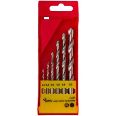 Набор сверл HSS по металлу полированных, 6 шт. (2-3-4-5-6-8 мм) (33697)