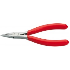 Плоскогубцы захватные для электроники, плоскокруглые губки, 115 мм, обливные ручки (KN-3521115)