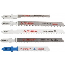 Набор полотен для лобзика 5 шт T-хвост. по дереву и металлу пластик. бокс ЗУБР 15580-H5