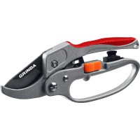 Контактный секатор G-15, 200 мм, стальные лезвия, храповый механизм, с эфесом, с алюминиевыми рукоятками GRINDA 8-423034_z01