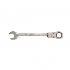 Ключ комбинированный трещоточный, 15 мм, CrV, шарнирный, зеркальный хром Matrix