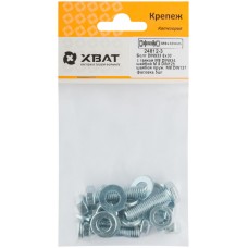 Комплект:Болт DIN933 8х30, с гайкой М8 DIN934, шайбой М 8 DIN125, шайбой пруж. М8 DIN127 (фасовка 5шт.) (24812-3)