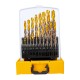 Набор сверл по металлу, 1-10 мм, Р6М5К8-TiN, Golden Tip, 19 шт Denzel (723008)