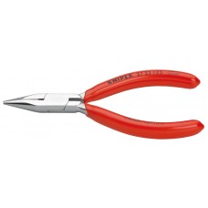 Плоскогубцы захватные прецизионные, плоскокруглые губки, 125 мм, хром, обливные ручки (KN-3733125)