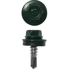 Саморез кровельный 25 х 5.5 мм, RAL 6005 зелёный насыщенный, 420 шт Профессионал СКМ 6005 ЗУБР 4-300315-55-025-6005