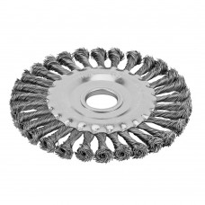 Щетка для УШМ 125 мм, посадка 22.2 мм, плоская, крученая металлическая проволока Сибртех (746327)