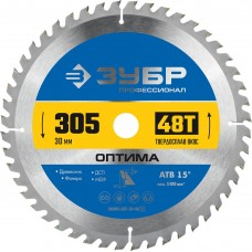 Диск пильный по дереву Оптима, 305 х 30 мм, 48Т ЗУБР Профессионал 36903-305-30-48_z01