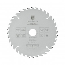 Диск пильный по дереву и ДСП, оптимальный рез (210x30/25.4/20/16x36z, 2.8/2.0 мм, ATB 15°, атака 17°) BERGER BG1652